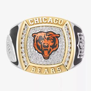 Bague de championnat des Chicago Bears classique entièrement personnalisée pour homme, bicolore, en alliage, style collège, VVS - Product Image 1
