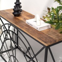 Table console en bois Vandana Sierra Prime, design moderne minimaliste en bois massif