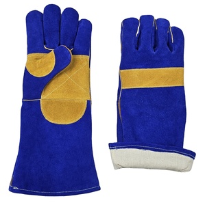 Chất Lượng Cao Bò Chia Da An Toàn Thợ Hàn Găng Tay 16Inch Gia Cố Lòng Bàn Tay Hoàn Toàn Lót Welted Đường May Chịu Nhiệt Silicone-Miễn Phí - Product Image 2