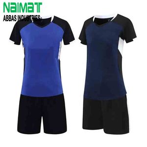 Custom Women Volleyball Uniform Quick Dry Sublimation Printed Blue Black Jersey Shorts Set Team Sports Wear Kit - Product Image 1