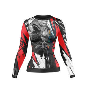 Rashguard OEM ODM Rashguard pour hommes, imprimé par sublimation, en spandex, Rashguard BJJ, Rashguard de gym, Rashguard de surf, Rashguard de plongée, Chemises de compression MMA - Product Image 1