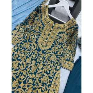 Ensemble haut-bas avec dupatta, broderie et pierres, travail manuel, taille 2XL - Product Image 3