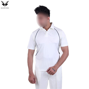 Tenues de cricket pour adultes de qualité supérieure, blanches avec contraste noir, service OEM, dernier design. - Product Image 4