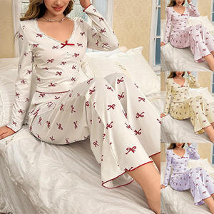 Ensemble de pyjama décontracté et confortable pour femme en mélange de coton écologique, séchage rapide, respirant, manches courtes, idéal pour l'été – Prix abordable - Product Image 4