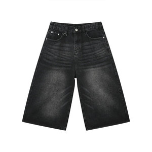 Shorts Bermuda en jean délavé taille haute pour homme, style décontracté, fermeture boutonnée, 100 % coton, tissu toile respirant - Product Image 2