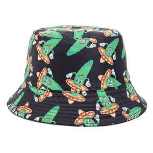 Unisex Bucket <b>Hat</b> Black Yellow Digital Printing Cotton Linen Fabric Casual Breathable Adjustable 3D Embroidery Spring <b>Summer</b> - Product Image 1