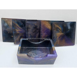 Premium Resin Glitter <b>Marble</b> <b>Coasters</b> Handmade Elegant Sparkling Drinkware Stylish Modern Tabletop Decor Artistic Resin Craft - Product Image 2