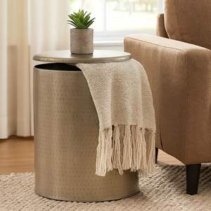 Mesa Auxiliar Alta y Delgada de Metal con Estructura Minimalista y Atractivo Moderno para una Disposición Compacta en el Espacio - Product Image 6