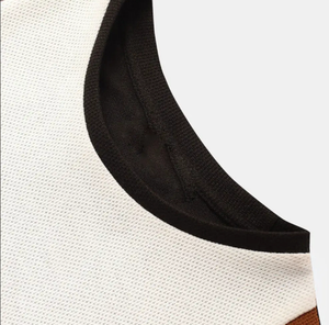 เสื้อยืดผู้ชายแขนสั้นคอโอเวอร์ไซส์ ดีไซน์เรียบง่าย สีสันตัดกัน แบบถัก - Product Image 3