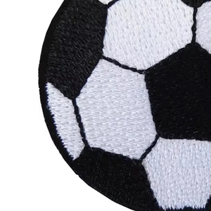 Parche Bordado Termoadhesivo con Forma de Balón de Fútbol, Diseño Circular de Tela Tejida para Ropa y Regalos, Bordado de Alta Calidad para Coser - Product Image 3