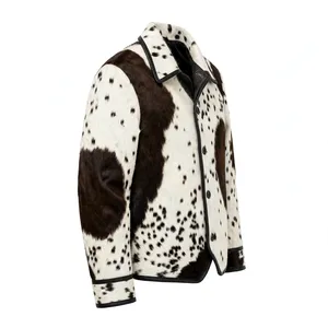 Chaqueta de Invierno Casual para Hombre con Estampado de Piel de Vaca Sintética, Cuello Vuelto y Abotonadura Sencilla - Product Image 4