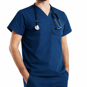 New Style Custom Printed Logo Woven ODM <b>Scrub</b> <b>Sets</b> Unisex Plus Size Stretchy Spandex Hospital - Product Image 4