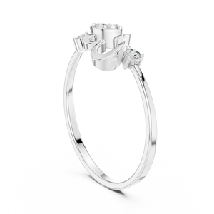 Anillos de oro macizo de 14k para mujer con diamantes de corte redondo minimalista en forma de corazón, ideales para regalo, compromiso, aniversario, boda. - Product Image 5