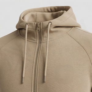 Ensemble de survêtement à capuche pour homme, couleur unie, sweat-shirt et pantalon à fermeture éclair intégrale, tenue décontractée d'automne, 100% coton, poids moyen, coupe classique - Product Image 4