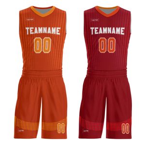 Conjunto de Uniforme de Baloncesto Deportivo de Tela de Alto Rendimiento, Conjunto de Uniforme de Baloncesto Sublimado Personalizado con Nombre del Equipo 00 Cuello en V - Product Image 1