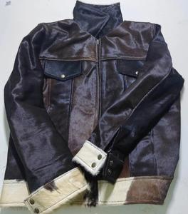 Chaqueta de Cuero Negra Original para Hombre, Chaqueta de Moda de Gamuza con Piel Auténtica, Chaqueta de Pelo de Vaca Genuino de Alta Calidad para Hombre - Product Image 1