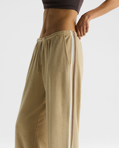 OEM Women's Custom Design Solid Colour Side Stripped Contrast ODM Women's Track Pants Mid Waist Loose High Quality Fabric Pants - Product Image 4