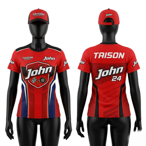 เสื้อแข่งคาร์ทติ้งพรีเมียม 180 GSM โพลีเอสเตอร์ สีกรมท่า แต่งแถบสีเหลืองนีออน ระบายอากาศได้ดี ซับเหงื่อ พร้อมสกรีนโลโก้ตามสั่ง - Product Image 5