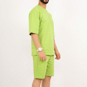 High Quality Casual Streetwear Men's Summer Shorts <b>Set</b> Plus Size Outwear Breathable <b>Knitted</b> Eco-Friendly 100% Cotton - Product Image 2