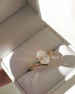 Premium Luxury 2.02CT Oval Cut Diamond Curved Band <b>Ring</b> IGI Certified Lab Grown 14K Solid Gold Unique Design Engagement Wedding - Product Image 3