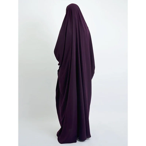 ชุดเดรสสำหรับละหมาดของชาวมุสลิมสำหรับผู้หญิง ฮิญาบ อบายะ ฮู้ดคลุมศีรษะ คิมา ยาว สำหรับวันอีด นิقاب รอมฎอน ผ้าสีพื้น ทรงหลวม สวมใส่สบาย - Product Image 3