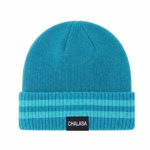 Best Selling 100% <b>Wool</b> Casual Drip Knit Jacquard Custom <b>Beanie</b> for Women & Men with Embroidery Logo - Product Image 1