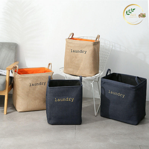 Premium Quality Jute Laundry Bag with Laminated Interior Waterproof Dirty Clothes Storage Bag - Product Image 2