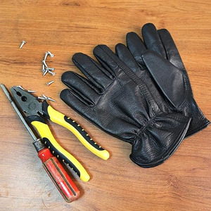 Waterproof Black Grain Cowhide Leather <b>Work</b> <b>Gloves</b>, Heavy Duty Water Resistant Winter <b>Thermal</b> <b>Work</b> <b>Gloves</b> for Motorcycle Riding, - Product Image 5
