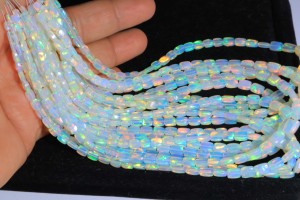 Authentic Ethiopian Opal <b>Cushion</b> Beads 4-7mm Size Welo Shiny <b>Rainbow</b> Flashy Opal 16 Inch Beads At Wholesale Suppliers - Product Image 4