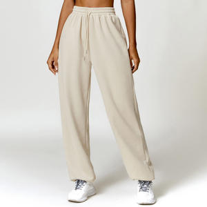Pantalon de jogging en molleton pour femme, taille mi-haute, coupe ajustée, style vintage, en coton, différentes couleurs, pour l'hiver, vente en gros - Product Image 2