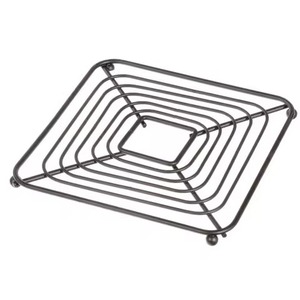 Salvamanteles Cuadrado de Metal con Rejilla de Alambre Negro Mate Personalizado, con Patas Resistentes al Calor, Soporte para Ollas y Sartenes, Estilo Minimalista Moderno - Product Image 1