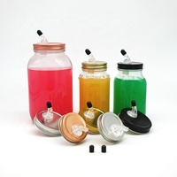 Bouchons verseurs à large ouverture couleur or et argent pour bocaux Mason, pour le versement de la bière artisanale, du whisky et des cocktails