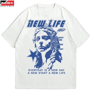 2026 New Design Acid Wash Streetwear Tee USA Popular Vintage <b>Distressed</b> Cotton T-shirt Men Oversized Fit Sportswear <b>Top</b> - Product Image 1