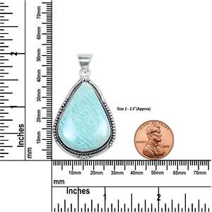 Colgantes de diseño vintage de amazonita y latón, hechos a mano, chapados en plata, surtidos, de moda, collares de colgantes naturales para bodas - Product Image 3