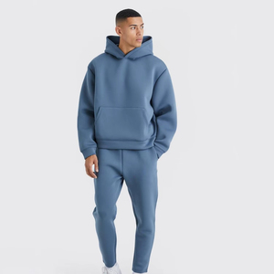 Best-selling Casual Solid Breathable Spandex/Cotton Unisex High Quality Tracksuits with Full <b>Zips</b> Hoodies and Jogger - Product Image 3