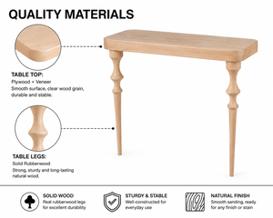Modern Narrow <b>Console</b> <b>Table</b> for Small Spaces-Multi-functional Wood Design for Living Room Bedroom Entryway - Product Image 4