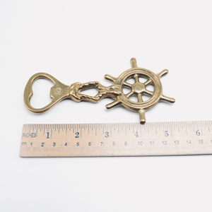 Vintage Brass Nautical Wheel Bottle Opener Portuguese Vintage Handmade Brass <b>Bar</b> <b>Tool</b> For Home Restaurant Hotel - Product Image 3