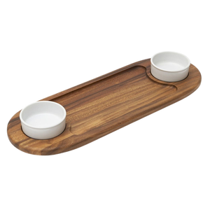 Elegante bandeja de madera con 2 tazas para decoración del hogar, para uso interior, para servir, para decoración del hogar, para regalar. - Product Image 1