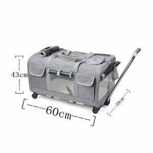 Pet Carrier with Wheels Airline Approved Rolling Pet Travel Bag with Telescopic Handle Breathable Mesh Windows Storage Pockets - Product Image 6