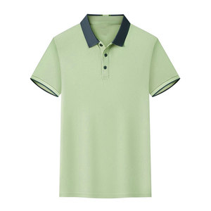 Men's Custom Logo Short Sleeve Polo Shirt Solid Color Breathable Knitted Cotton Casual Wear Button Front Regular Fit - Product Image 6