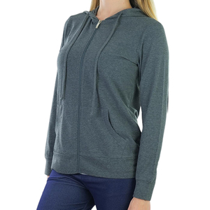 Sudadera con capucha de mujer de primera calidad con hombros caídos y cremallera para venta en línea, último diseño 2025, sudaderas con cremallera de forro polar suave para mujer, personalizables - Product Image 5