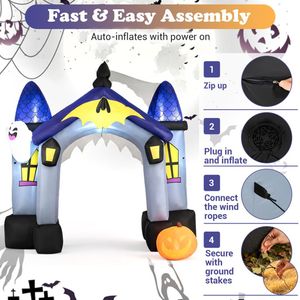 Arco Inflable de Halloween de 9 Pies con Luces LED, Gran Castillo Inflable para Decoración de Jardín Exterior - Product Image 6