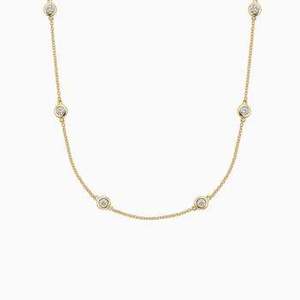 Minimalist Coin Pendant Lab Grown Diamond <b>Necklace</b> | 10KT Gold Rhodium Plated | Vintage Style Everyday Wear Trend - Product Image 2