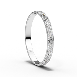 Pulseras de Corte Redondo con Diamantes Creados en Laboratorio, Brazalete de Joyería Fina con Certificación IGI y Claridad VVS para Mujer en Venta - Product Image 3