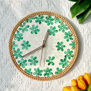 Statement wall <b>clock</b> eco friendly rattan <b>clocks</b> decor centerpieces for restaurant hotel resort - Product Image 1