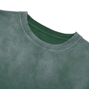 Camisetas en blanco de alta calidad con lavado ácido en blanco Estilo vintage Algodón pesado Oversize Hombres 250gsm Camisetas - Product Image 5