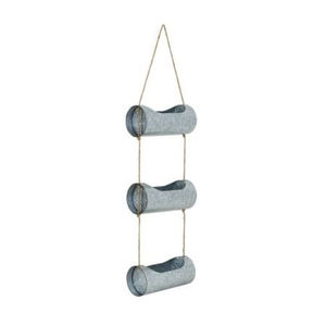 Ensemble de 2 jardinières suspendues en métal galvanisé, rectangulaires, pour intérieur et extérieur, avec chaînes, pour la décoration du jardin et du balcon - Product Image 4