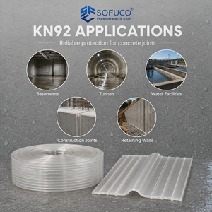 High Water Pressure Transparent Virgin <b>PVC</b> Hydraulic Waterstop Sofuco KN9218 OEM/ODM/Packaging Drainage Channel Concrete Joints - Product Image 5