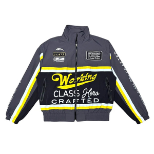 Working Class Hero Crafted Men's Knitted Leopard Print Acid Wash Tracksuit Set Spring Street Style Breathable Polyester <b>Jacket</b> - Product Image 2