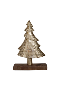 Handmade Modern Metal <b>Tree</b> Sculpture With Creative Wooden Base Elegant Silver <b>Christmas</b> <b>Tree</b> Figurine For Home Tabletop Decor - Product Image 3